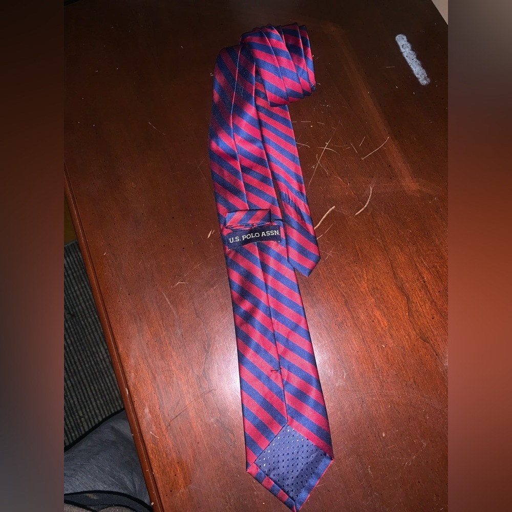 U.S. Polo Assn. Red and Blue Striped Men's Tie